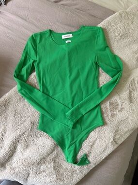 Babaton Bright Green Long-Sleeve Bodysuit